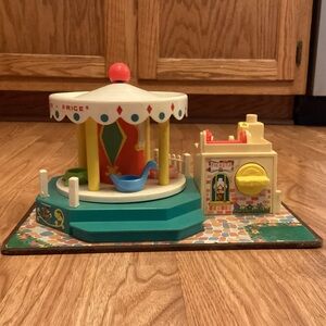Fisher-Price Vintage Colorful Merry-Go Round Playset
